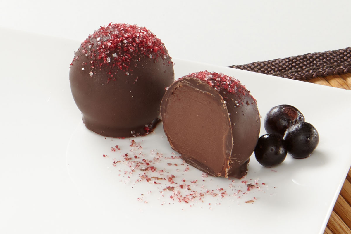 Cassis-Trüffel Praline