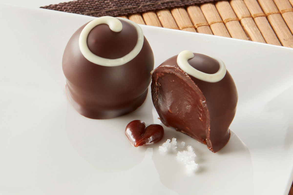Karamelltrüffel mit Salz Praline